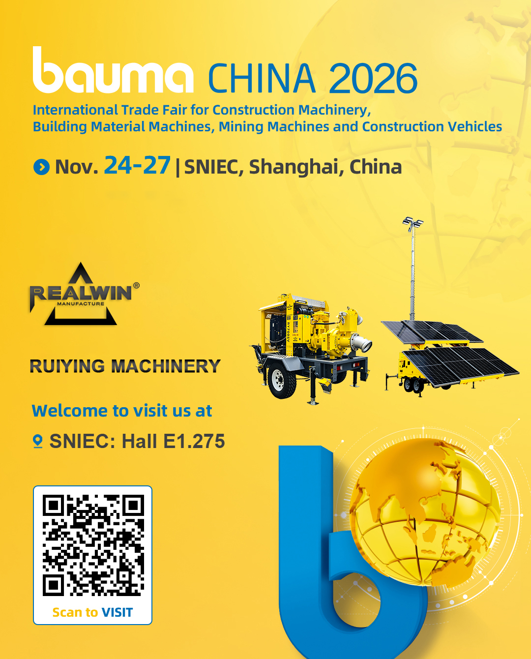 Realwin bauma China 2026 invitation poster